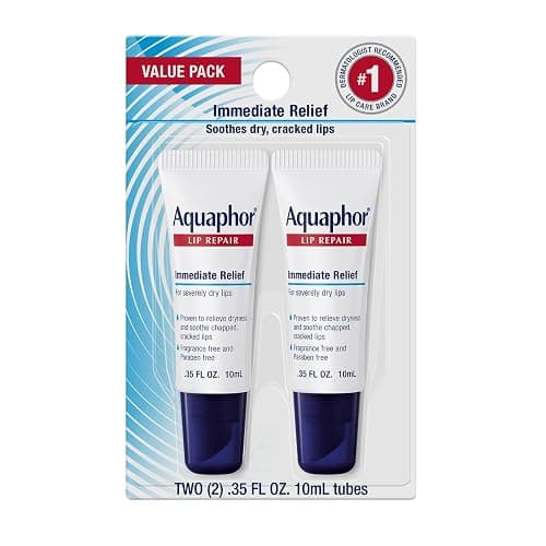 Aquaphor Lip Repair Tubes, Lip Ointment for Chapped Lips, Moisturizing Lip Balm, Two 0.35 ounce tubes - Image 1