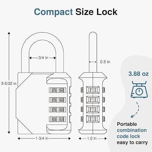 Puroma Combination Lock 4 Digit Gym Locker Padlock Waterproof, 1 Pink Rose | For School Fence Toolbox, Resettable, Outdoor, Crack Cutting Resist, Hardened Steel Shackle, Side Window Large Number thumbnail 2