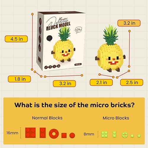 HIGH GODO Mini Food Party Favors Building Sets, Egg, Fruit & Cake Building Blocks Model Kits, Goodie Bag Stuffers, Classroom Small Prize Toys Gifts for Adults, Teens Age 14+ (6 Pack) thumbnail 3