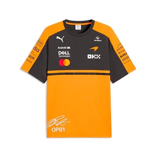 PUMA McLaren F1 2026 T-Shirt Pilote Homme Oscar Piastri – Orange | Manches courtes avec col rond, T-shirt Oscar Piastri Driver 2026, Comme vu par Oscar Piastri, sous licence officielle - Image 1
