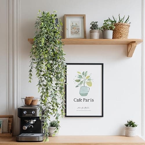 Yarmare Artificial Hanging Plant 2 Pcs Faux Plant Ivy Vine Faux Eucalyptus Vines Fake Potted Greenery for Wall Living Room Home Shelf Office Bathroom Outdoor Indoor Decor (Type 2) thumbnail 6