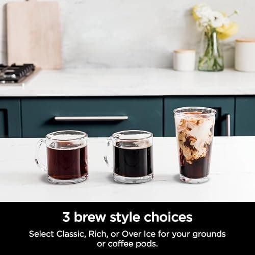 Ninja DualBrew Pro Hot & Iced Coffee Drip Coffee Maker (Renewed) | Compatible with K-Cup Pods | 3 Brew Styles (Classic, Rich, & Iced) | 70oz Removable Reservoir & Dishwasher Safe | Black | 14-Cup thumbnail 2