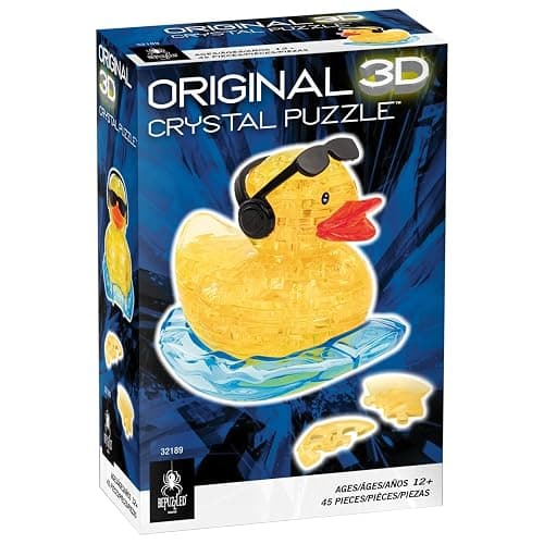 BePuzzled Yellow Rock'n Duck Standard Original 3D Crystal Puzzle, Perfect for Puzzlers Ages 12 and Up, Challenging to Complete and Beautiful to Display, Collect Them All thumbnail 3