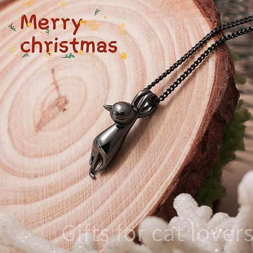 S.Leaf Sterling Silver Cat Necklace - Kitten Jewelry for Cat Lovers - Themed Gifts for Women thumbnail 7