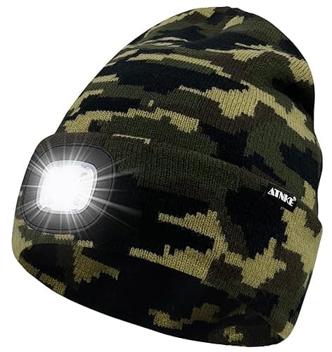 ATNKE LED Lighted Beanie Hat,USB Rechargeable 4 LED Running Headlamp Bright Cap with The Light Gifts for Men and Women - Image 1