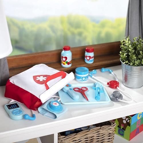 Melissa & Doug Get Well Doctor Kit, 25-Piece Toddler Doctor Play Set, Realistic Pretend Play Toys & Accessories, Preschool Toys for Girls & Boys Ages 3+ thumbnail 8