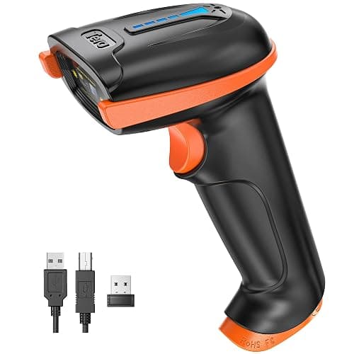 Tera Barcode Scanner Wireless 1D Laser Cordless Barcode Reader with Battery Level Indicator, Versatile 2 in 1 2.4Ghz Wireless and USB 2.0 Wired - Image 1