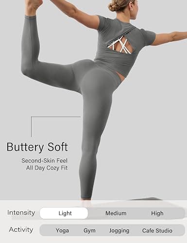 Unthewe High Waisted Naked Feeling Workout Leggings - Buttery Soft No Front Seam Yoga Pants thumbnail 6