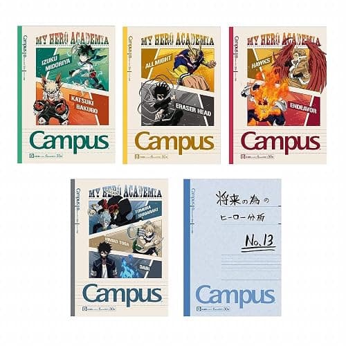 サンスター文具(Sun-Star Stationery) Showa Notebook, My Hero Academia Notebook, Campus Notebook, Pack of 5, B Ruled, 119590002 thumbnail 2