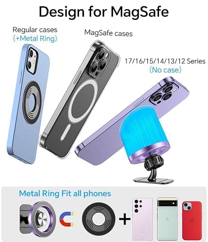 Kaistyle for Magsafe Car Mount【20 Strong Magnets】Magnetic Phone Holder for Car Phone Holder Mount Dash Mounted Holders Cell Phone Holders for Your Car Accessories for Women Men for iPhone 17 16 15 14 thumbnail 7