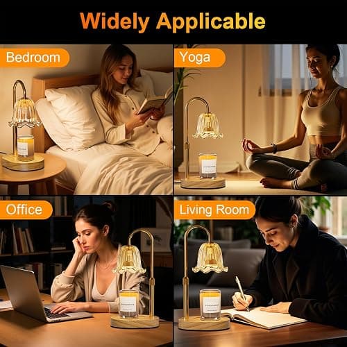 Draome Candle Warmer Lamp - Dimmable & Timer, Height Adjustable Flameless Candle Lamp for Jar Candles, Ideal Gifts for Women's Birthday, Christmas & Anniversary(Includes 2 Bulbs) thumbnail 7