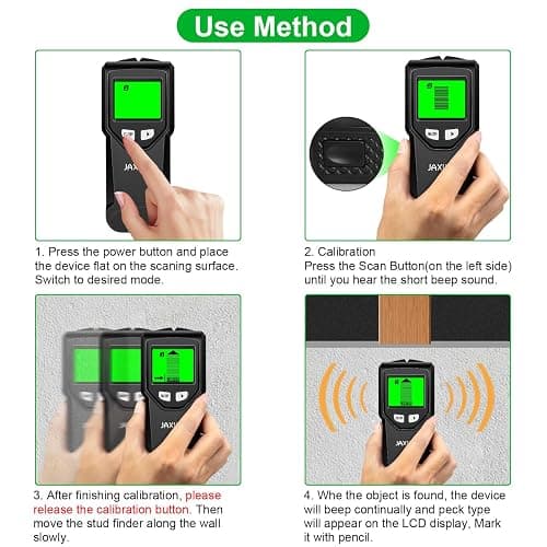 Stud Finder - 5 in 1 Pipe Locators w/Smart Chip and HD LCD Display, Stud Detector Wall Scanner for the Center and Edge of Wood AC Wire Metal Studs Joist thumbnail 8