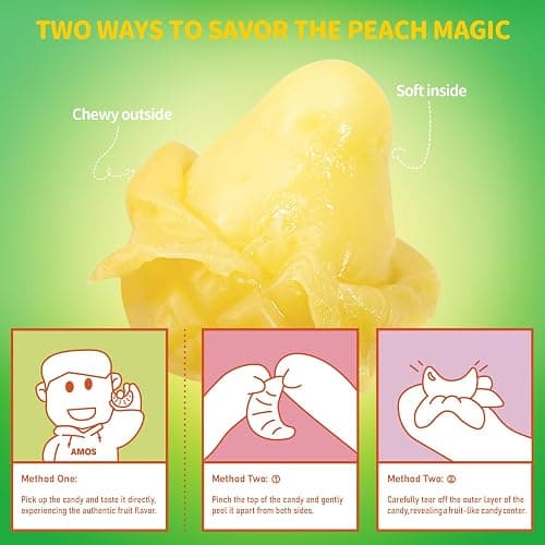 AMOS Peelerz Pineapple Gummy Candy, Peelable Naturally Flavored Fruit-Shaped Easter Candy, 8.47oz Box with 10 Individual Packs – Fun Peeling Gummy Snack Made with Real Juice thumbnail 4