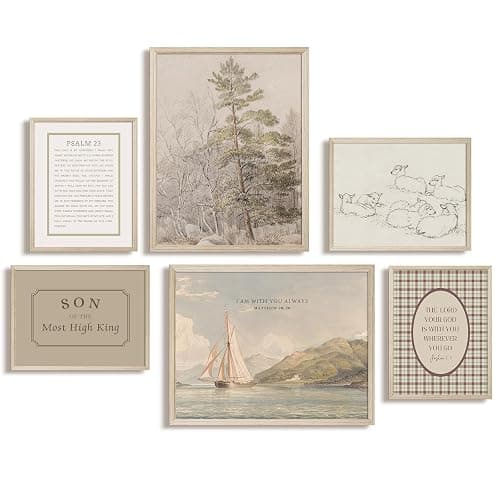 Nursery Christian Wall Art Decor Vintage Bible Verse Posters Baby Boy Nursery Canvas Wall Decor Kids Scripture Pictures Religious Playroom Prints Christian Artwork for Bedroom 12x16x6 Inch Wood Framed - Image 1