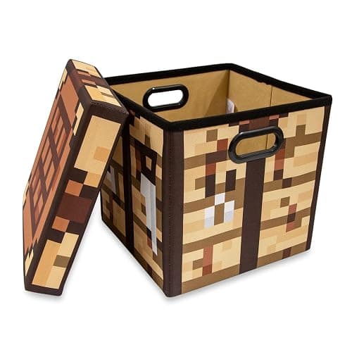 Minecraft Crafting Table 13-Inch Storage Bin Chest With Lid | Foldable Fabric Basket Container, Cube Organizer With Handles, Cubby For Shelves, Closet | Home Decor Essentials, Video Game Gifts thumbnail 3