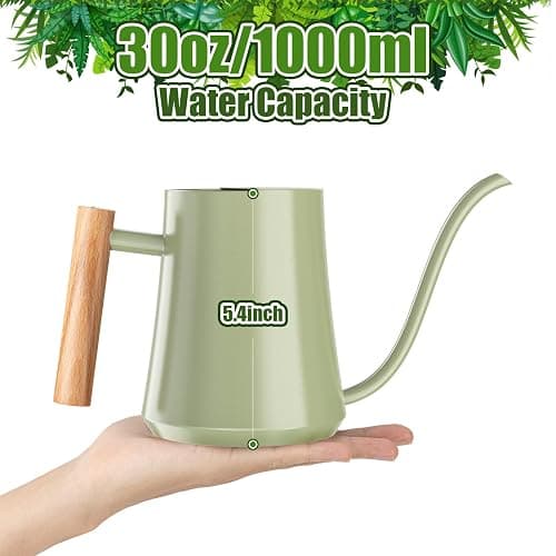 Watering Can Indoor Plants 35oz Sage Green Water Can Indoor Metal Small Water Can Pot with Long Spout for House Bonsai Plants Garden Flower Decorative thumbnail 3