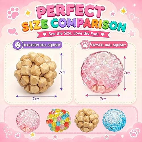 4 Pack Crunchy Noisy Squishy Stress Balls, Slush Textured Sensory Toys Set, Stress Relief Toys for Kids Adults, Squeezee Sensory Toys, Birthday Xmas Gifts for Girls & Boys thumbnail 4