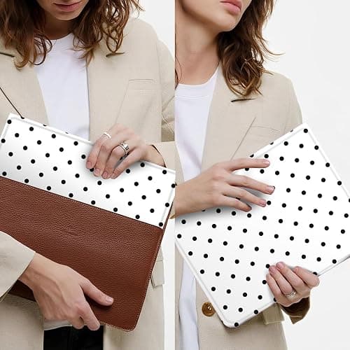 TopPerfekt Case for iPad 11th (A16) 11-inch 2025 / 10th Gen 10.9-inch 2022,Cute Polka Dot Stylish Aesthetics Design Protective Cover with Pencil Holder,Anti-Slip,Anti-Shock- Big Black Polka Dots White thumbnail 7