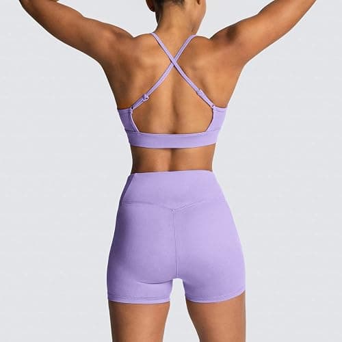 IMEKIS Women's Workout Sets 2 Piece Yoga Outfit High Waisted Biker Shorts Leggings Sports Bra Gym Fitness Clothes Tracksuit thumbnail 3