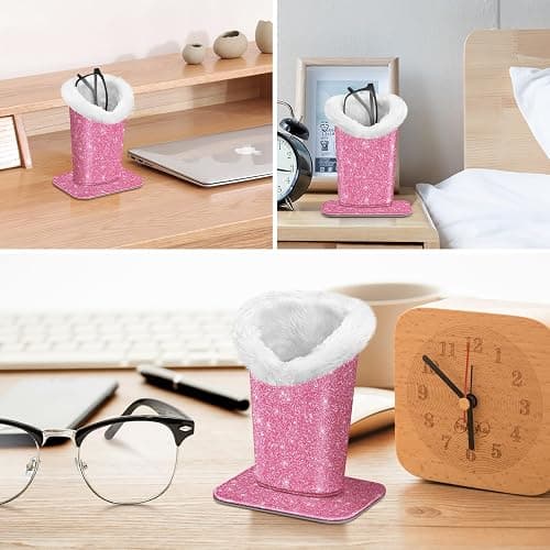 Fintie Plush Lined Eyeglasses Holder, Glasses Stand Case, Anti-scratch Glasses Storage Organizer for Desk, Nightstand, Office thumbnail 5