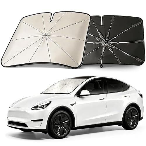 Mihen Windshield Sun Shade Umbrella for Car - Universal Size [100% Blocks Sunlight & Ice Cooling Feel] Foldable Front Window Car Sun Shade Heat Insulation, Protect Car Interior for Car, SUV, Truck - Image 1