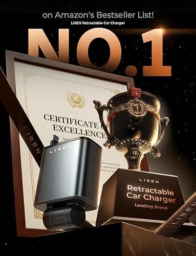 LISEN Retractable Car Charger, Gifts for Men Women, 69W Cars Adapter USB C Fast Charger for iPhoen 17, Car Accessories for Men Women, Gifts for Dad Mom, for iPhone 17 Pro Max Air 16 15 14 13 12 Plus thumbnail 5