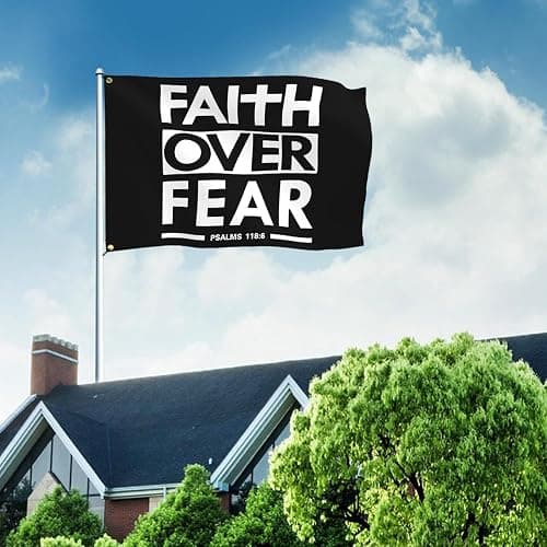 JZYIZYU Faith Over Fear Flag Jesus Christian Bible Scripture Verse Flags 3x5 Outdoor Funny Tapestry Flag Inspirational Gym Motivational Flags for Home Gym College Dorm Room Office Wall Banner Decor thumbnail 4