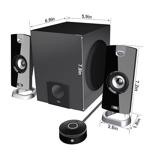 Cyber Acoustics CA-3090 2.1 Speaker System with Subwoofer with 18W of Power – Easy Setup and Convenient Controls, Great for Music, Movies, and Gaming thumbnail 9