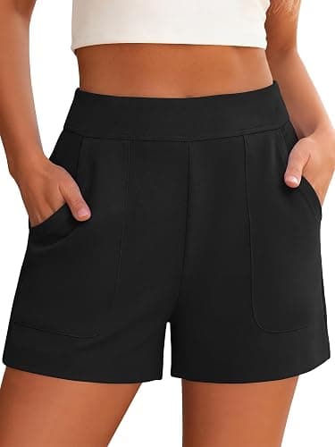 ANRABESS Shorts for Women Summer Casual Elastic High Waist Lounge Comfy Dress Shorts with Pockets 2026 Beach Vacation Clothes - Image 1