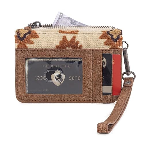 Wrangler Aztec Wallet Card Holder Small Keychain Wallets Women Slim Wristlet Wallets Card Cases & Money Organizers Ladies Female Coin Purse with ID Window thumbnail 3