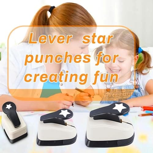 Star Hole Punch, Star Punch, Star Paper Punch, Star Hole Puncher, Star Puncher for Crafts, Star Lever Punch, 1 inch Craft Punch, 5/8 inch Hole Punch Shape, 3/8 inch Paper Punch for Crafting thumbnail 7