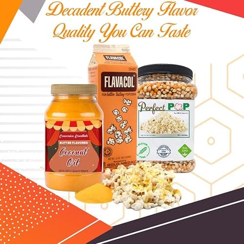 Perfectware Popcorn Kit- (Includes 35oz Popcorn Season Salt, 4lbs Yellow Kernels, and 32oz Butter Flavored Coconut Oil, Plain,PW-Popcorn Kit-3 thumbnail 5