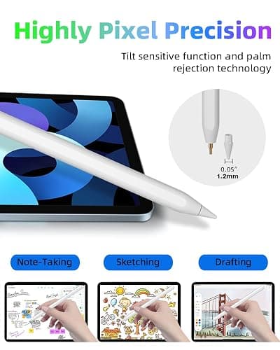 iPad Pencil 2nd Generation with Magnetic Wireless Fast Charging, Same as Apple Pencil 2nd Generation, Stylus Pen Work for iPad Pro 11 in 1/2/3/4, iPad Pro 12.9in 3/4/5/6, iPad Air 4/5, iPad Mini 6 thumbnail 5