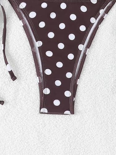 SEGT Women's Polka Dots Print Bikini Sets 2 Piece Sexy Swimsuit Halter Triangle Tie Side Bathing Suit Swimwear thumbnail 5