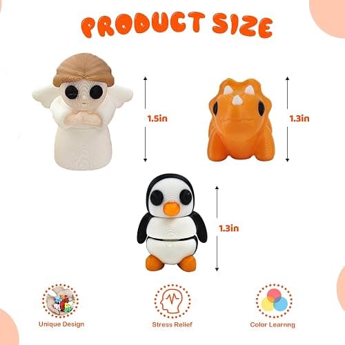 50 pcs Animal Figurines, 3D Printed Animal Figurines Set, Articulated, Party Favors, Pocket Fidget Toys Bulk, Goodie Bag Stuffers, Exchange Gifts for Boys Girls Toddlers Friendship, Classroom rewards thumbnail 3
