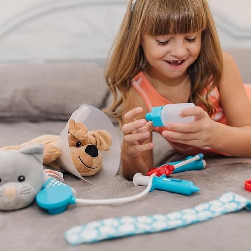 Melissa & Doug Examine and Treat Pet Vet Play Set, 24-Piece Animal Doctor Playset with Dog & Cat Plushies, Pet Doctor Kit & Accessories, Preschool Toys for Girls & Boys Ages 3+ thumbnail 8