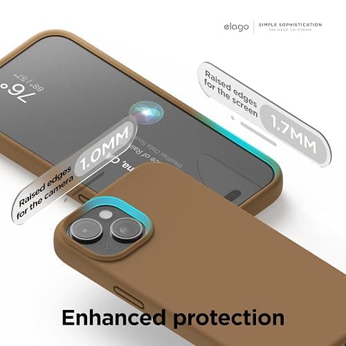 elago Compatible with iPhone 15 Case, Liquid Silicone Case, Full Body Protective Cover, Shockproof, Slim Design, Anti-Scratch Soft Microfiber Lining, 6.1 inch (Brown) thumbnail 5