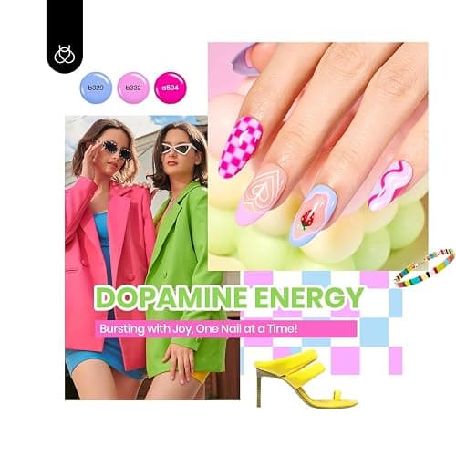 Beetles Gel Nail Polish Set, 60 Colors Fall Uv Gel Polish Kit Jelly Brown Glitter Nude Pink White Red Blue Green Color Nail Polish Base &Glossy Matte Top Coat Gift for Her Women thumbnail 6