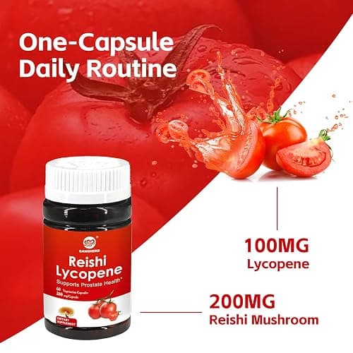 GANOHERB Lycopene Supplement 100mg, Lycopene Capsule with 200mg Reishi Mushroom for Overall Health, 2 Month Supply, Non-GMO & Gluten Free, Vegan, 60 Rapid Release Capsules thumbnail 5
