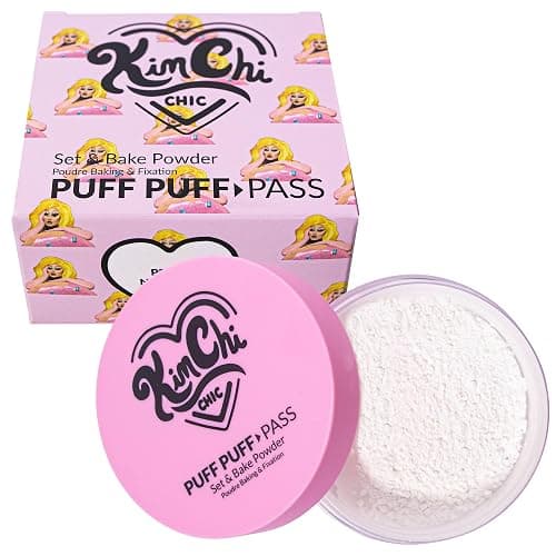 Kimchi Chic Beauty Puff Puff Pass Set and Bake Setting Powder for Makeup, Extra Fluffy Loose Face Powder Poof, Soft Natural Face Makeup for Uneven Skin Tone, 01 Ivander - Image 1