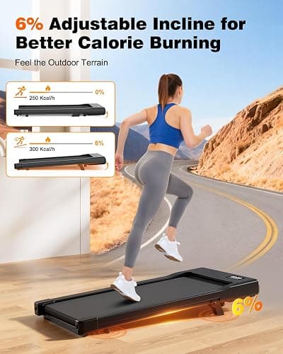 Superun Raceable 6% Incline Walking Pad with App Control, Under Desk Treadmill for Smart Devices MAX 12KM/H Foldable Treadmill, Max 136KG 159KG Suitable for Heavy People, Door to Door Delivery thumbnail 2