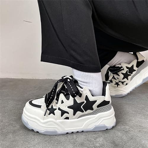 Star Shoes Walking Cute Sneakers for Women Thick Sole Y2K Shoes Walking Shoes Flat Platform Chunky Kawaii Style thumbnail 8