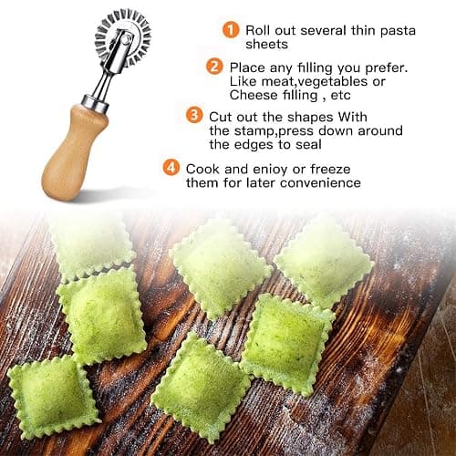 Fusiontec Pastry Wheel Cutter - Pasta Cutter Wheel - Ravioli Crimper Cutter Wheel for Home and Kitchen Use, 1.3inch thumbnail 5