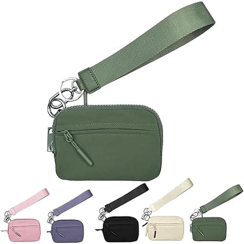 The Iris' Wallet 2nd Gen, Iris Pouch Wristlet, Zippered Card Case With Id Window/Hand strap, Small Wristlet Wallets For Women (Green) - Image 1