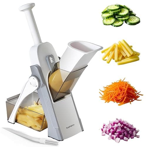 SupMaKin Mandolina di verdure, Spessore regolabile Patate Affettatrice Cipolla Chopper Kitchen Chopping Artifact Multifunzionale Cutte - Image 1