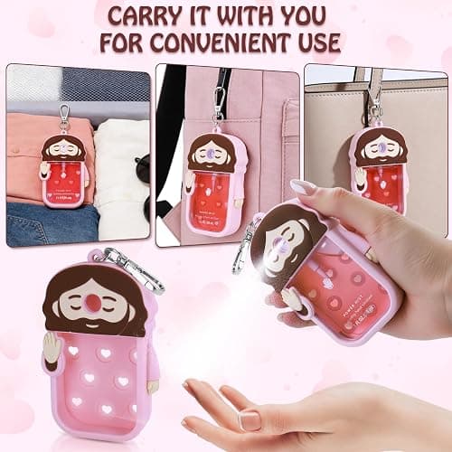 SBZYHYCJ Silicone Case Compatible with Touchland Hand Sanitizer Spray, Touchland Keychain, Protective for Power & Glow Mist 1 FL Oz/30ML, Hand Sanitizer Spray Accessory for Father's Day(Pink) thumbnail 5