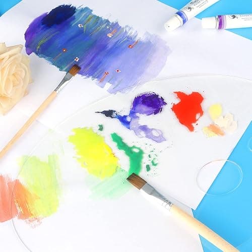Tamaki 2 Pack Acrylic Paint Palette with Thumb Hole, 11.8 x 7.9 Inch | Clear Paint Pallet, Easy Clean Non-Stick Artist Pallet for Oil Watercolor Craft DIY Art Painting Palette thumbnail 2