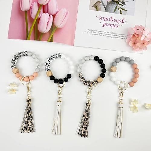 IESCOO 100pcs Silicone Beads for Keychain Making,15mm Rubber Beads kit for Keychain Bracelet Lanyards Pens with Key Rings and Tassels thumbnail 6