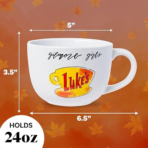 Silver Buffalo Gilmore Girls Luke's Diner Logo Ceramic Soup Mug, 24 Ounces thumbnail 2
