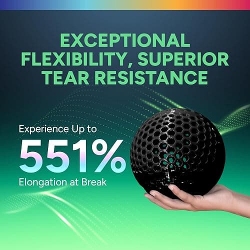 OVERTURE TPU 95A Flexible 3D Printer Filament 1.75mm, 1kg Black | High Elasticity & Durability Filament, 1kg Spool (2.2lbs), Fit Most FDM Printer (Black) thumbnail 3